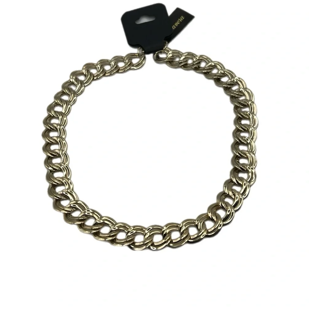 Primavera | Vintage Double Link Gold Tone Chain Necklace